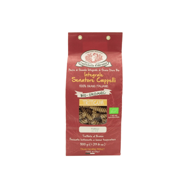 Rustichella makaron fusilli razowe bio 500g, włoski makaron, włoskie makarony, sklep z włoskimi makaronami