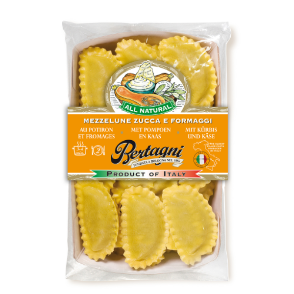 Bertagni mezzelune zucca e formaggi 250g ,świeży włoski makaron