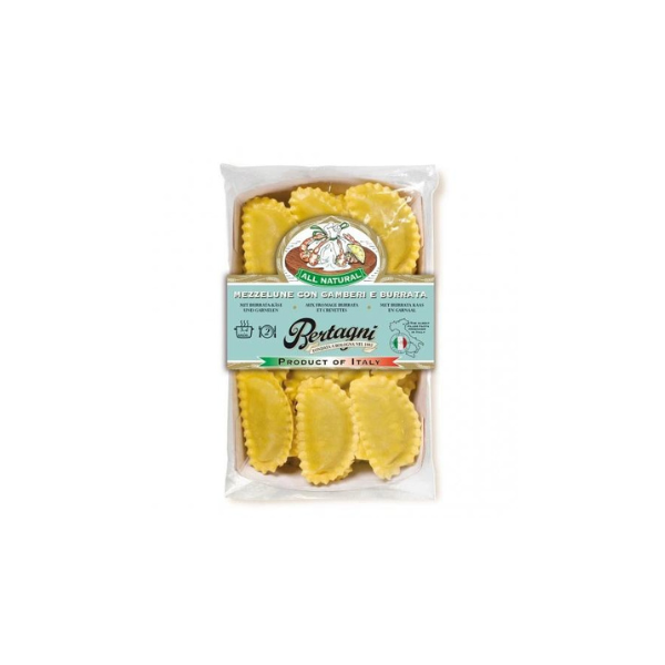 MEZZELUNE CON CAMBERI E BURRATA 250G